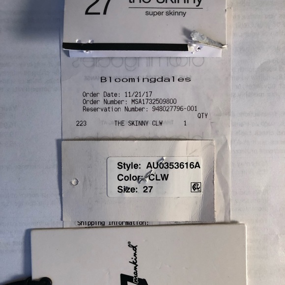 7 for all Mankind skinny jeans in clean white 27 - Picture 6 of 6